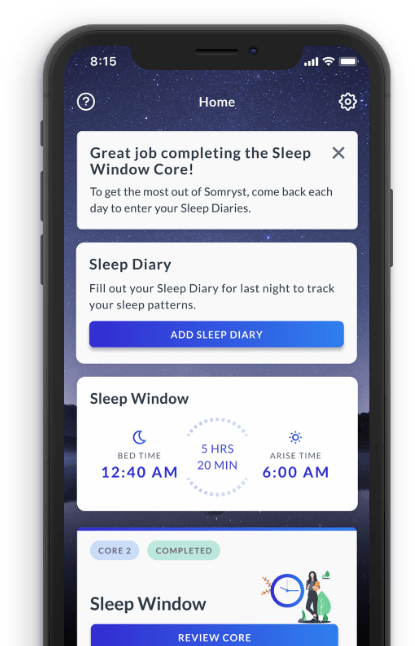 Somryst® prescription digital therapeutic app for chronic insomnia